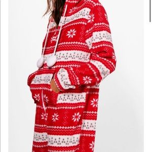 NWT Fairisle Pom Pom Holiday Hooded Onesie
